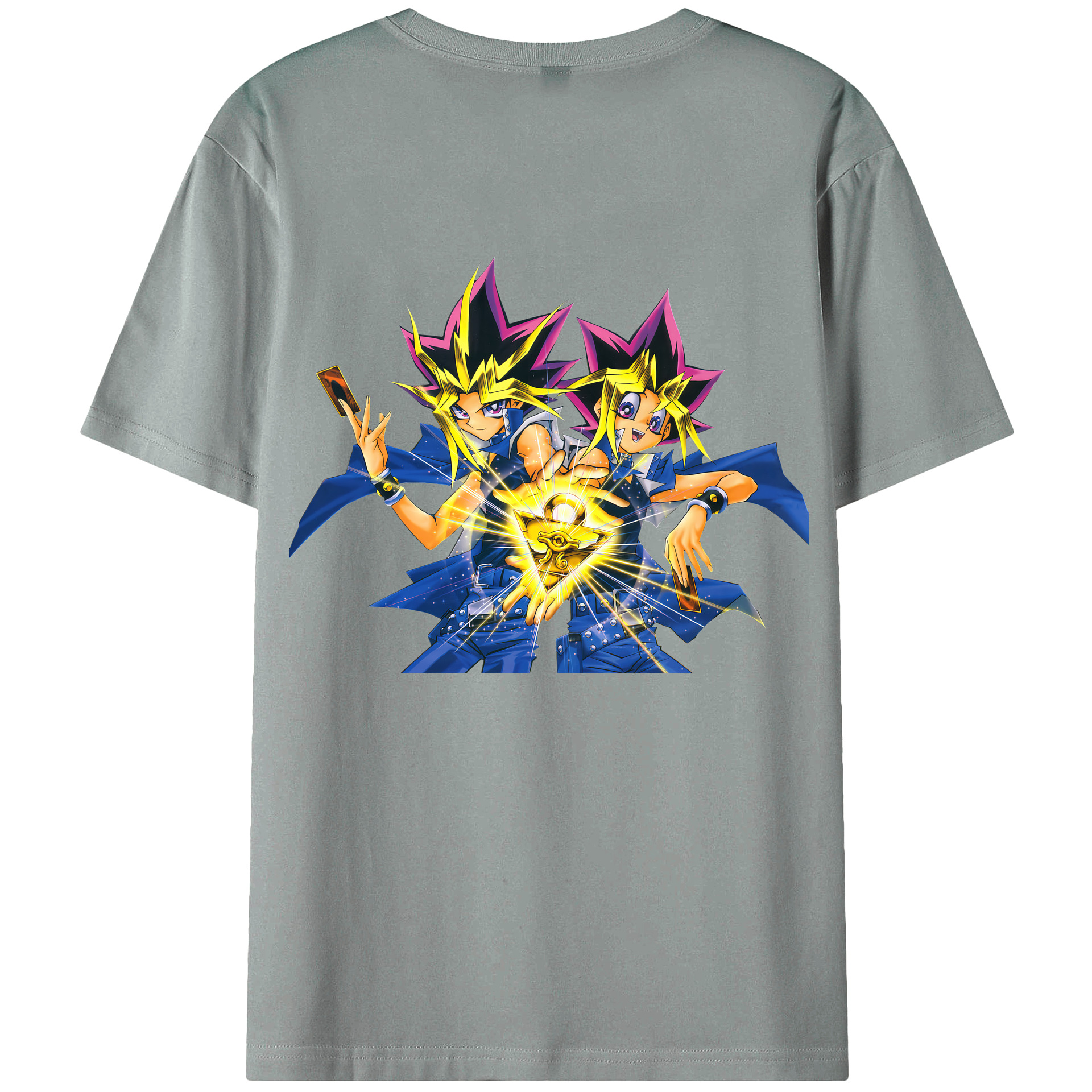 （画像用） 遊☆戯☆王 Yu-Gi-Oh! 綿100％ メンズ半袖Tシャツ（バックプリント） 通気性